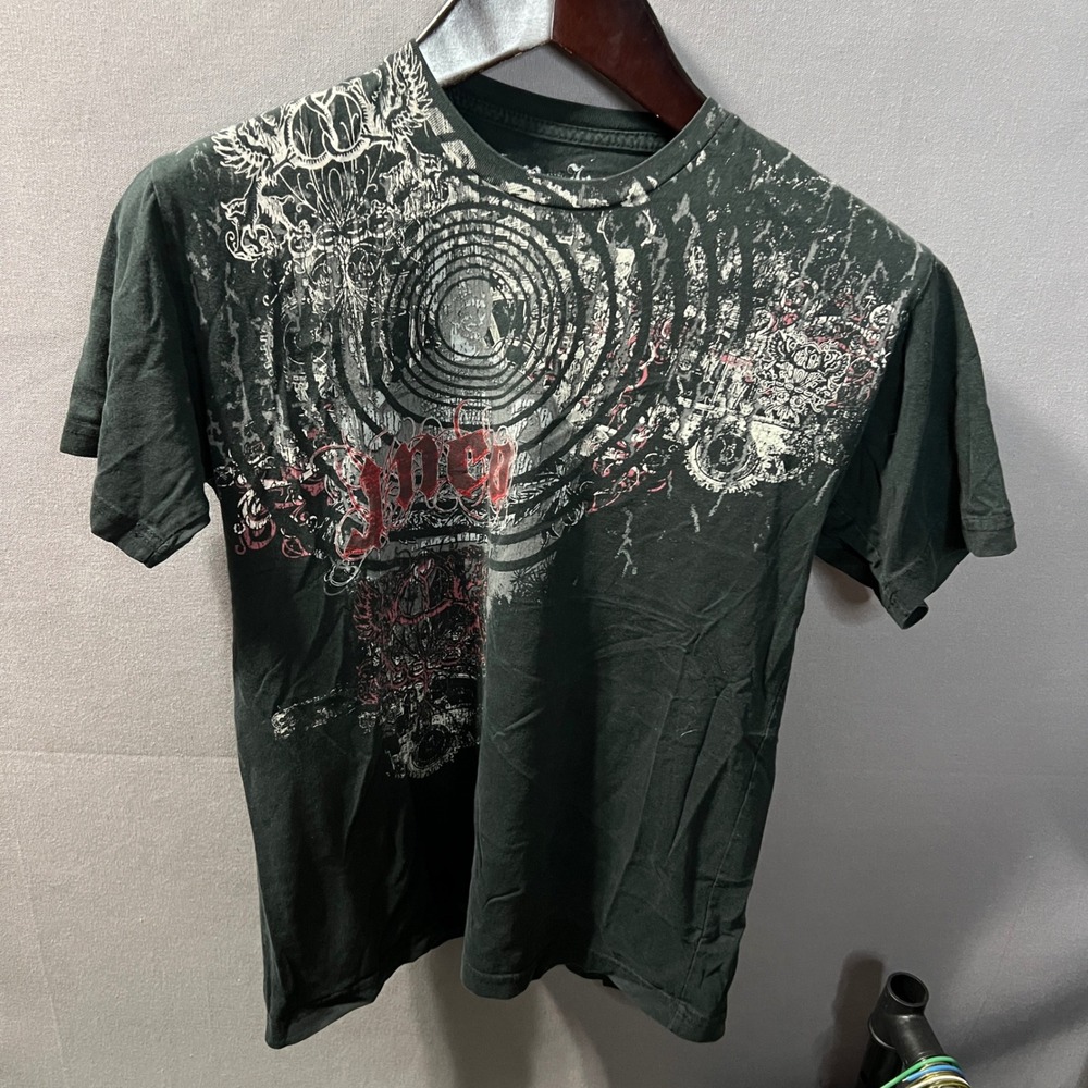 JNCO Jeans Mens Graphic T-Shirt Black Gothic Skater Y2K Distressed Print Large